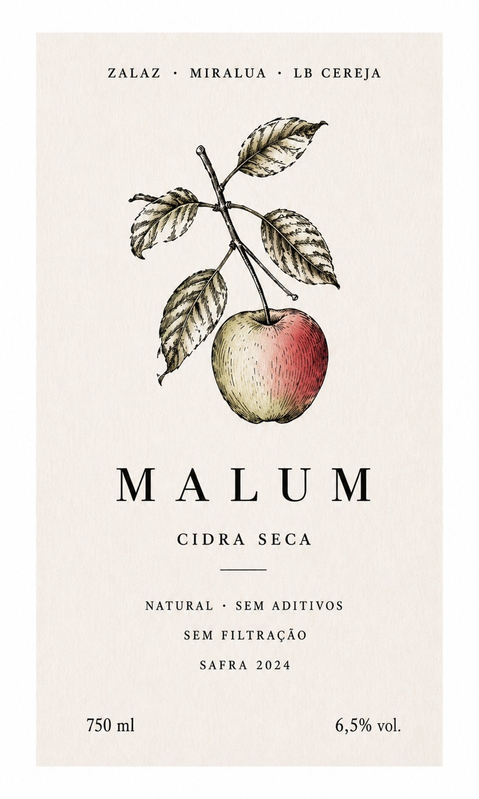 Rótulo MALUM Cidra Seca